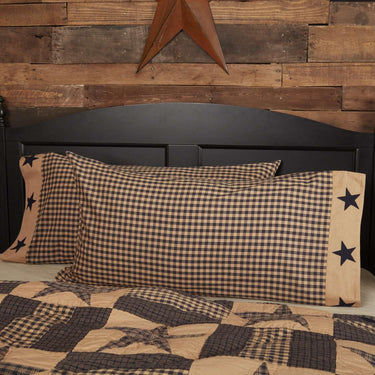 Teton Star King Pillow Case w/Applique Star Set of 2 21x40 VHC Brands - The Fox Decor